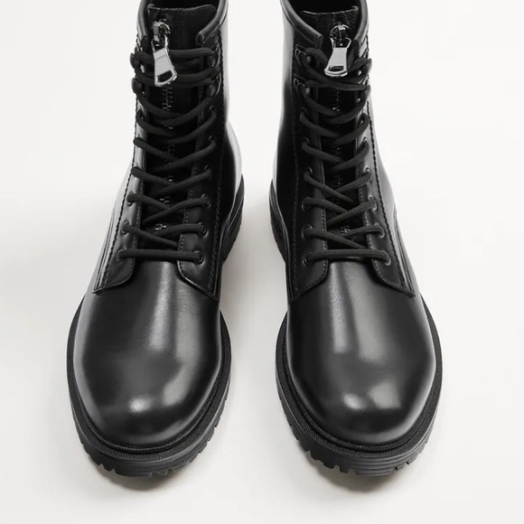 ZARA MEN BLACK BOOTS. SZ 12 - Picture 3 of 8